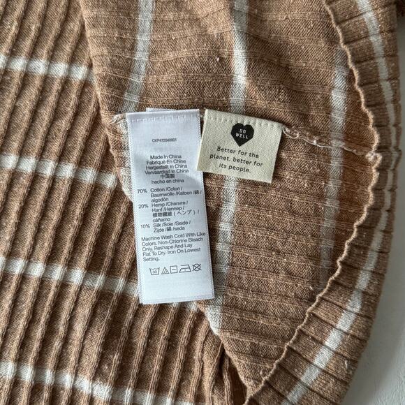 Madewell Lawson Crop Pullover Sweater in Stripe in Silver Sand Size XXL - Picture 6 of 8